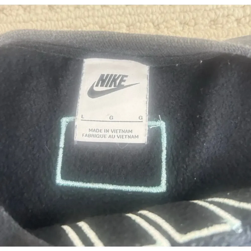 Nike Women’s Large Navy Cropped Logo Crewneck Sweatshirt Oversized Athleisure